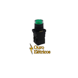BOTÃO PLÁSTICO ILUMINADO VERDE 1NA+1NF