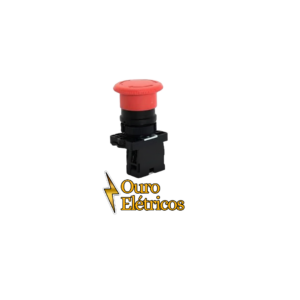 BOTÃO COGUMELO PLÁSTICO VERMELHO EMERGÊNCIA PULSANTE 1NF